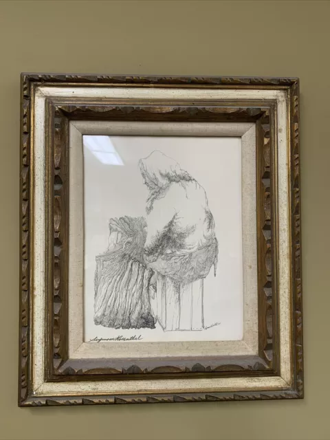 Original Seymour Rosenthal Lithograph/Etching Shopping Bag Lady Signed Framed Original Seymour Rosenthal Lithograph/Etching Shopping Bag Lady Signed Framed