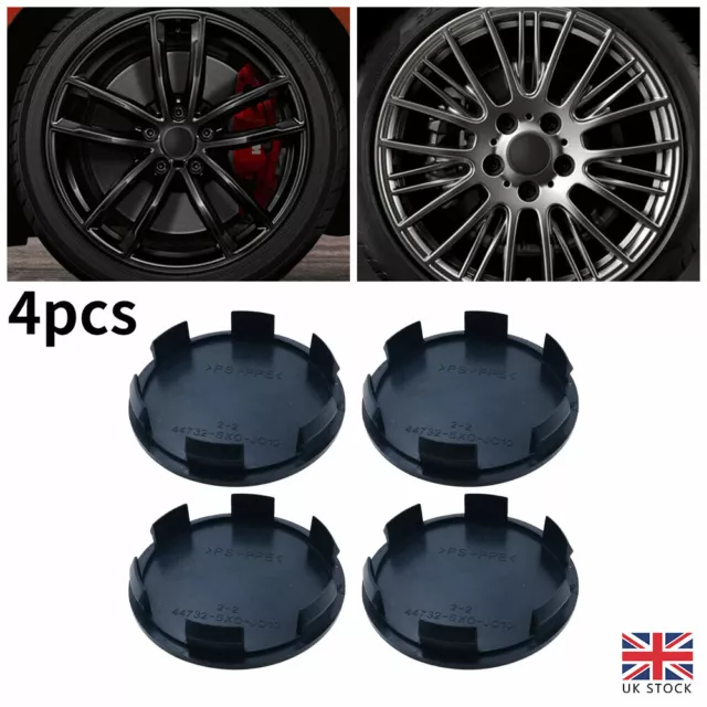 4Pcs 64mm / 70mm Universal Car Wheel Centre Hub Covers Center ABS Rims Cap Black