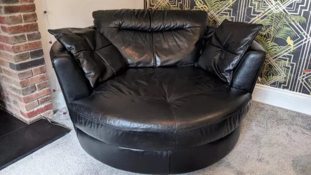 Dfs leather online cuddle chair