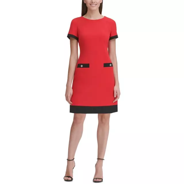 Tommy Hilfiger Womens Contrast Trim Mini Office Wear to Work Dress BHFO 6642