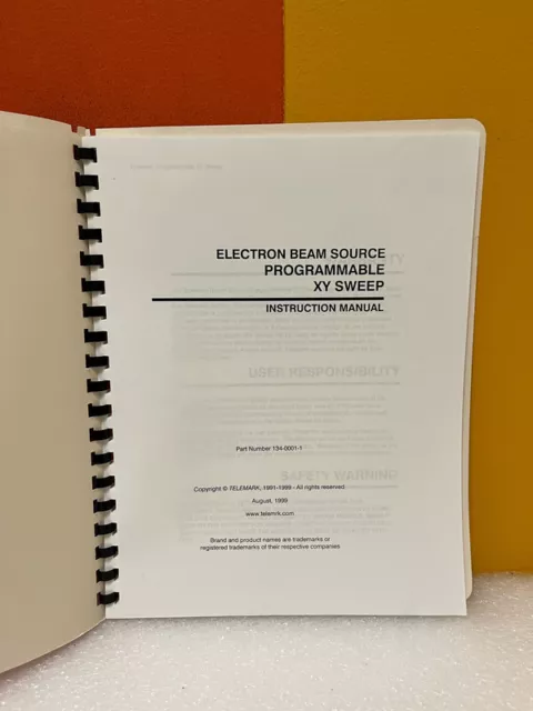 TeleMark 134-0001-1 Electron Beam Source Programmable XY Sweep Manual