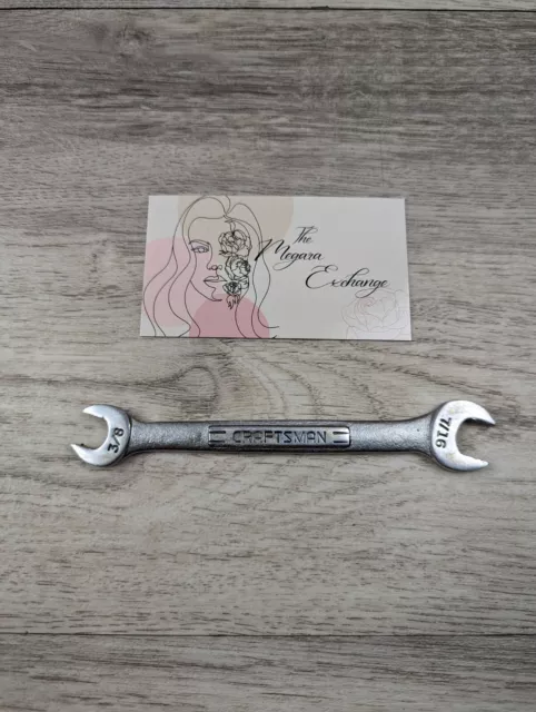 Vintage Craftsman USA V 44572 Double Open End Wrench 7/16" X 3/8"