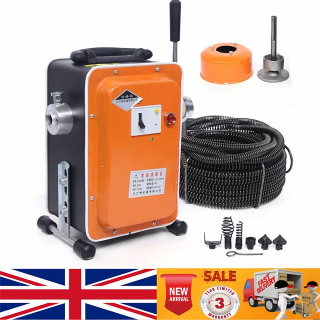 750W Electric Drain Cleaner Sewer Snake Pipe Cleaning Sewer Pipe Dredger Machine