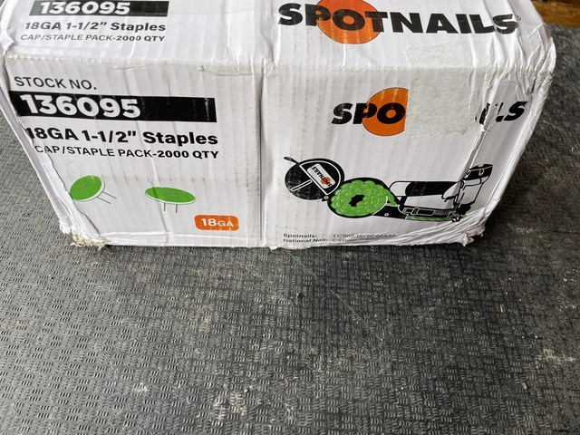 Box Of 2,000 Spotnails Button Caps and Staples for LCS6838 1 1/2" Inch 136095