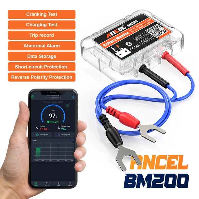 BATTERY TESTER 12V Battery Test Charging Cranking Analyzer for iPhone