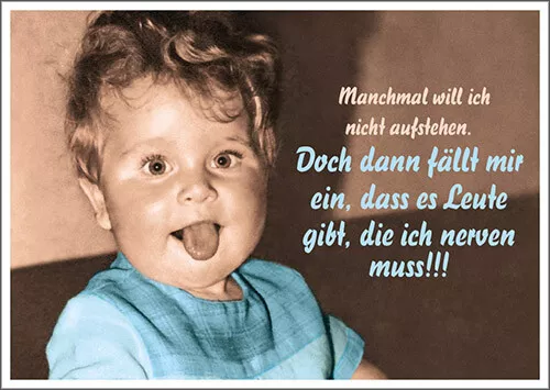 Postkarte Spruch lustig Manchmal will ich einfach nicht aufstehen.