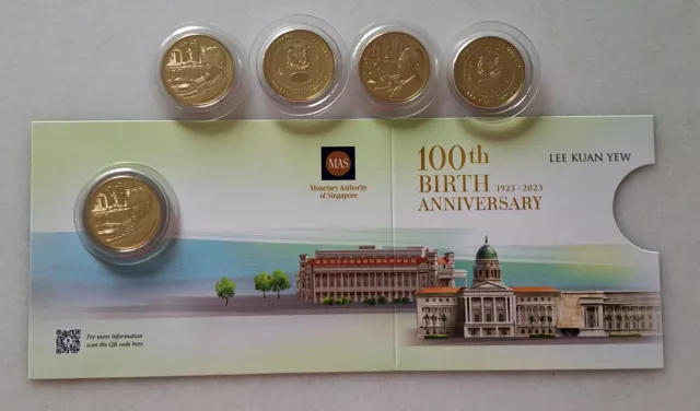 Singapore Lee Kuan Yew 100th Birth Anniversary Commemorative $10 Coin. 5 pieces.