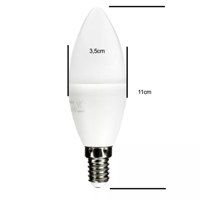 E14 LED Leuchtmittel Kerze-lampe-Birne 7W 620LM  Warmweiß 3000K 3er Pack 3