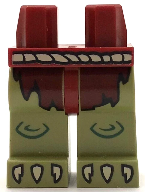 LEGO NEW DARK Red Minifigure Olive Green Legs Tan Rope Belt and Claws ...