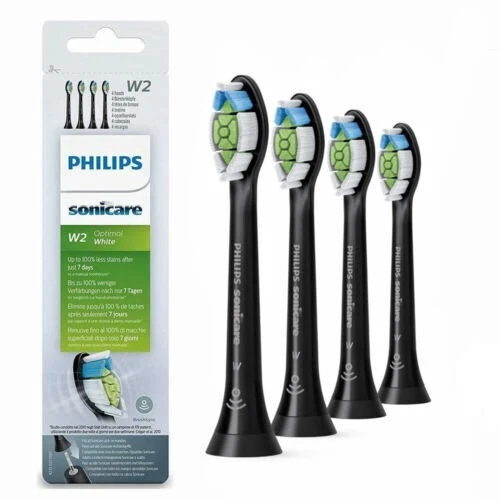 4 cabezales de cepillo de repuesto DiamondClean Hx6064/65 para Philips Sonicare negros