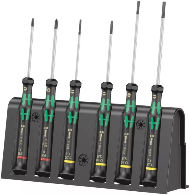 Wera 118150 6 Piece Kraftform Micro Precision Screwdriver Set Slotted & Phillips