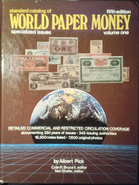 Standard Catalog of   WORLD PAPER MONEY   specialized issues  Volume one
