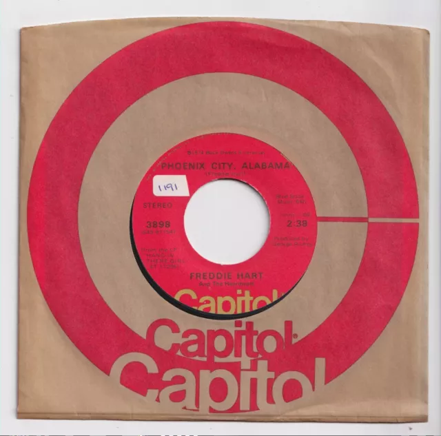 (AA644) Freddie Hart, Phoenix City Alabama - 1974 - 7" vinyl