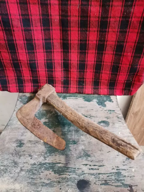xxl primitive old wooden carved ax axe left hand 18th original
