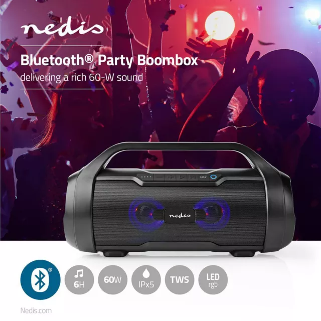 IPX5 Premium Party Bluetooth Boombox Lautsprecher Box für Smartphone beleuchtet