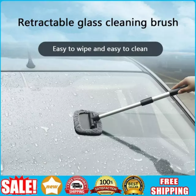 Car Window Cleaning Brush Microfiber with Washable Pad Auto Window Glass Wiper