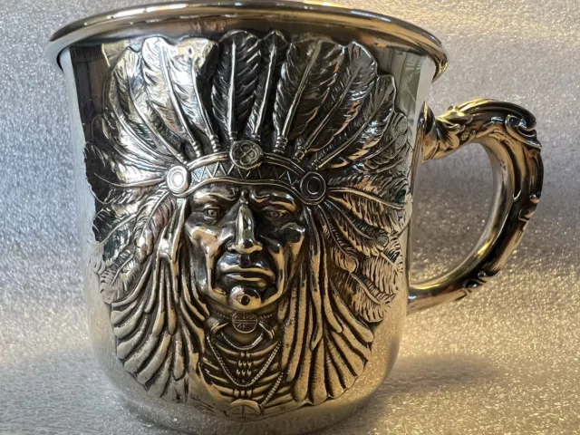 Unger Brothers Sterling Silver Indian Chief Head Cup Late 1800's