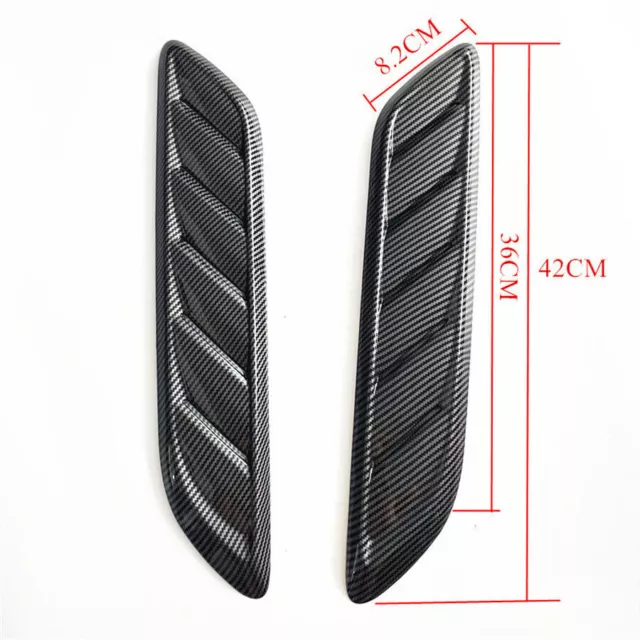 Carbon Fiber Look Car Decorative Air Flow Intake Hood Scoop Vent Bonnet Cover