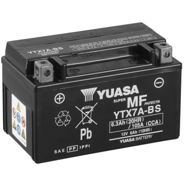 Bateria de moto Yuasa YTX7A-BS / BTX7A-BS / FTX7A-BS Activada