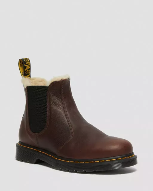 Dr Martens Sz 8/39 Core Fur Lined 2976 Chelsea Boots Cask Ambassador Leather