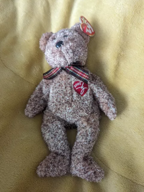 Ty Beanie Babies 2002 Signature Plüschbär mit Etikett (Btub)