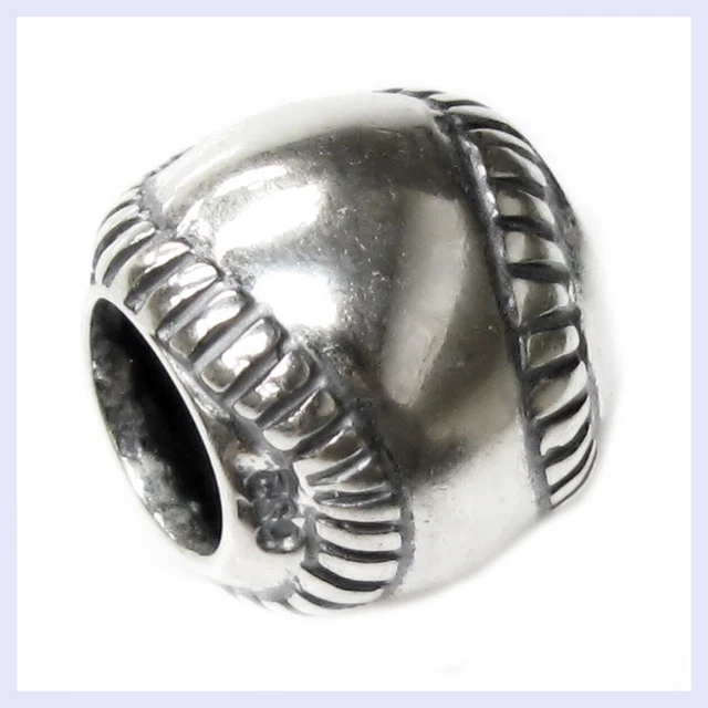 925 Sterling Silver Sport Baseball Ball League Bead for European Charm Bracelet
