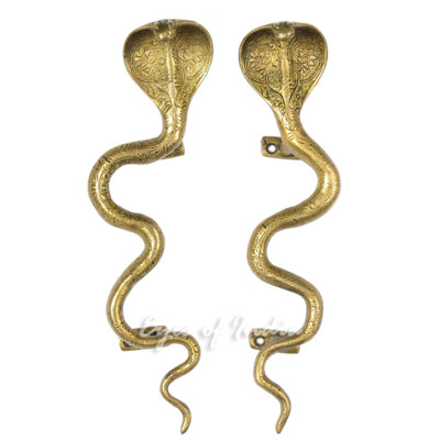 Cobra 9 " Coppia Oro Ottone Serpente Cobra Maniglie Armadio Porta Tira Antico Bronzo 