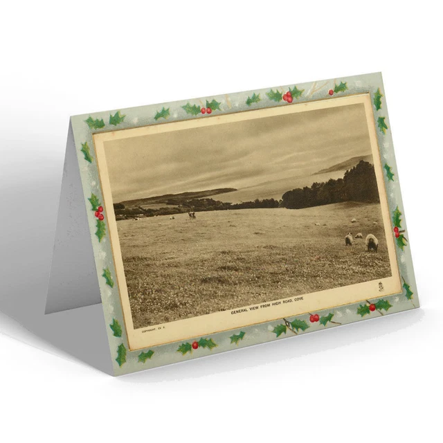 CARTOLINA DI NATALE Vintage Scozia - Vista generale da High Road, Cove