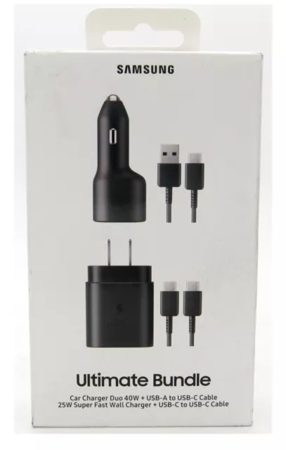 Samsung Ultimate Bundle W/ 25w Super Fast Wall Charger 40w Dual Port Car Charger