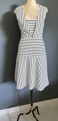 Cute Vicky And Lucas Black White Stripe Sleeveless Dress Sz S