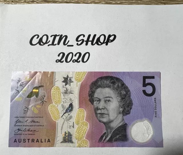 Banknote Australia 🇦🇺 $5.00 Stevens/ Fraser Binary First Prefix  2016 #60