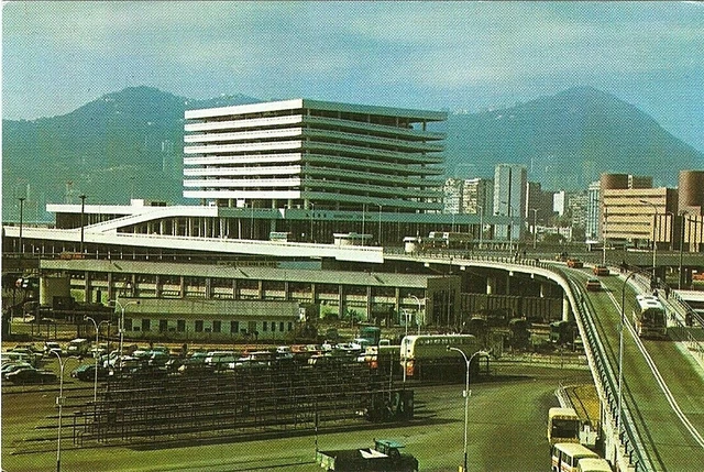 HONG KONG-KOWLOON-CANTON RAILWAY TERMINAL WITH THE GRAND VIEW Real Photo Card