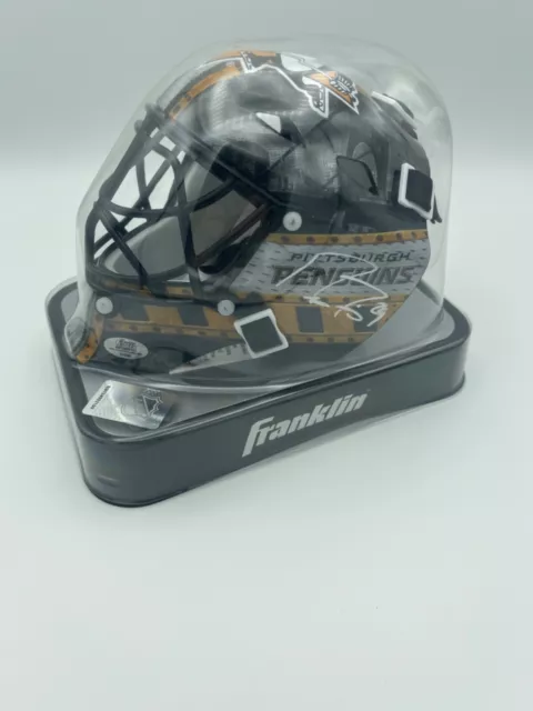 Marc Andre Fleury Signed Pittsburgh Penguins Mini Goalie Mask COA Hologram