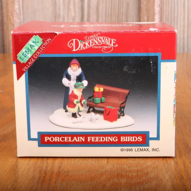 Lemax 1995 Christmas Village Feeding Birds Porcelain Accessory Dickensvale 2