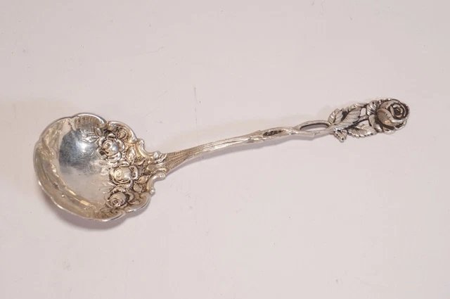 Antico 800 Vero Argento Hildesheim Rosa Cucchiaio per Crema Mestolo Circa 16 CM