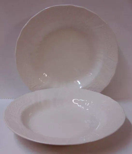 Mikasa RENAISSANCE WHITE D4900 Rim Soup Bowls SETS OF FOUR More Items Available