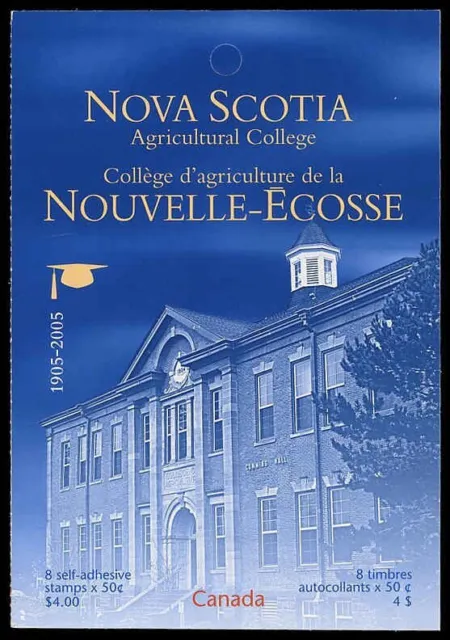 Canada stamps Booklet of 8, Nova Scotia Agricultural College, #2089a BK307 MNH