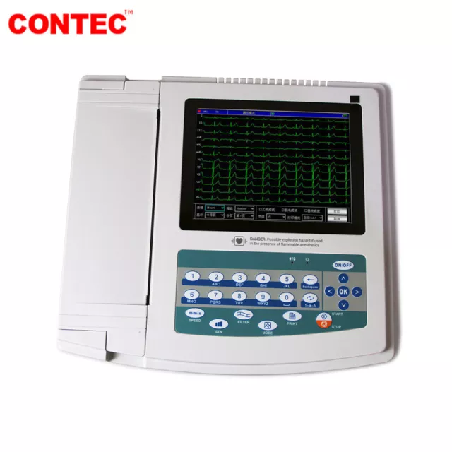 CONTEC Electrocardiograph ECG1200G Digital 12 channel/lead EKG+PC Sync software
