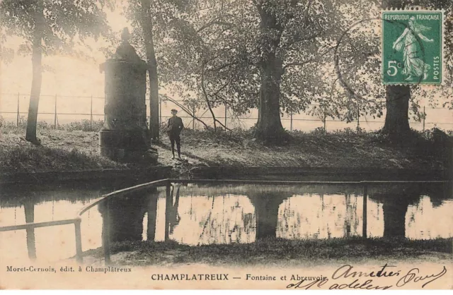 95 Champlatreux #Mk46553 Fontaine Et Abreuvoir