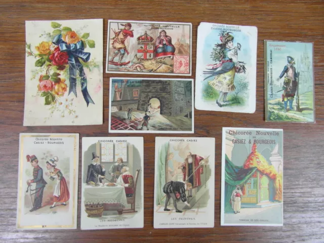 9 CHROMOS trade cards CHICOREE CASIEZ-BOURGEOIS 1900