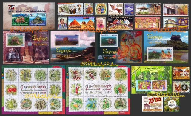 SRI LANKA 2023 Year Pack, 45 Stamps, Fruits,Christmas,Post, Joint Issue, MNH