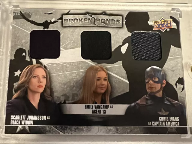 CAPTAIN AMERICA Civil War Triple MEMORABILIA BB-BSC 2016 Upper Deck Broken Bonds