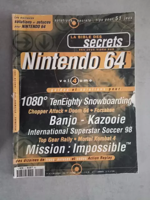 La Bible Des Secrets Jeux Vidéos Nintendo 64 volume 4 Magazine Guide