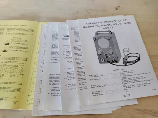 Vintage HEATHKIT MANUAL T-4 Visual Aural Signal Tracer 3