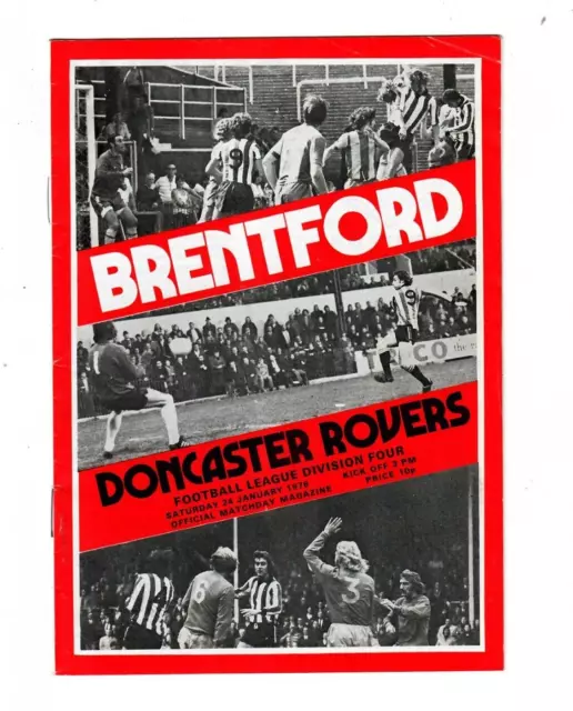 1975/76 Brentford v Doncaster Rovers Football Programme