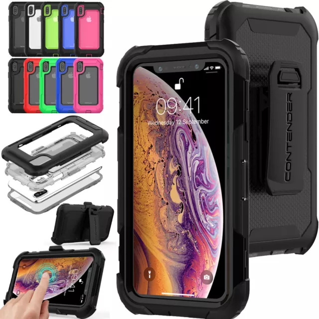 iPhone XS Max Tough Survival Rugged HEAVY DUTY Shock Case with Belt Clip & Stand