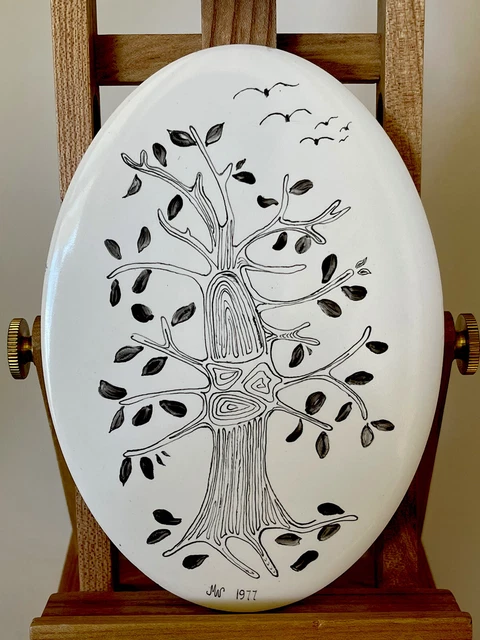 Vintage H & R Johnson Tile Tree Signed MW Tile Made in England