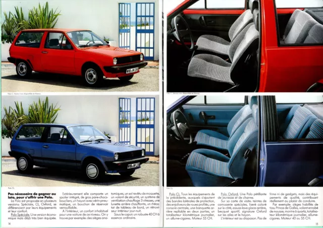 ▬► Prospectus Brochure Catalogue VW VOLKSWAGEN Polo 08/84 1984 Voiture 20p + 2p 3