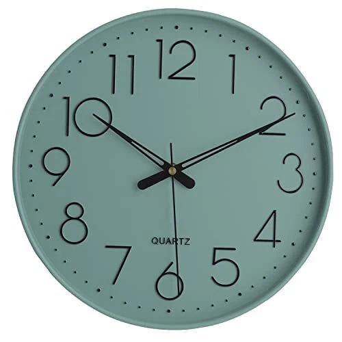 Topkey Orologio da parete 30,5 cm silenzioso senza ticchettio con numeri (q9b)