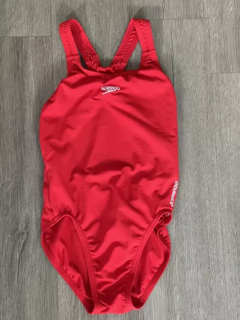 Speedo Endurance Swimming Costume Girls Red Age 12